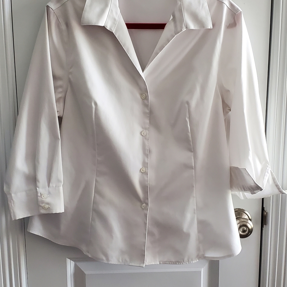 Jones New York White Button Down Shirt